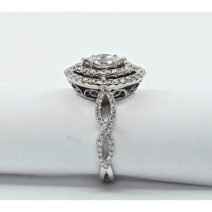 18K White Gold Diamond Engagement Marquise Shaped Ring