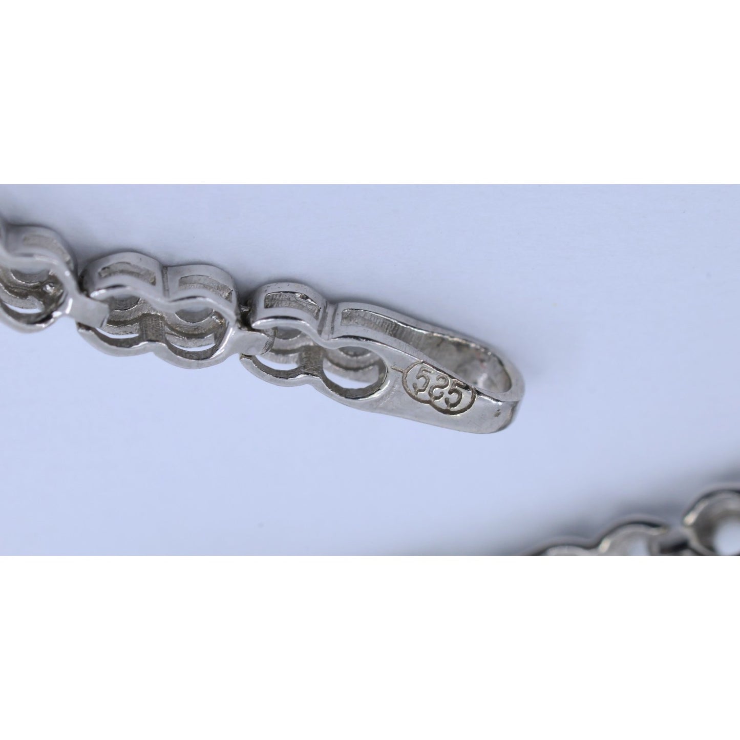 14K White Gold Round Flower Diamond Tennis Link Bracelet