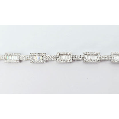 18K White Gold Diamond Tennis Link Bracelet