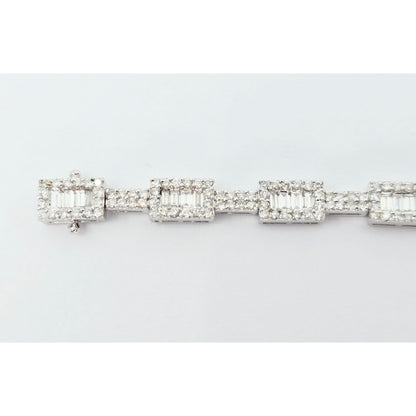 18K White Gold Diamond Tennis Link Bracelet