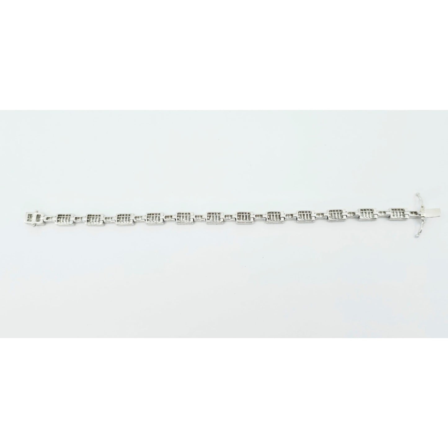 18K White Gold Diamond Tennis Link Bracelet