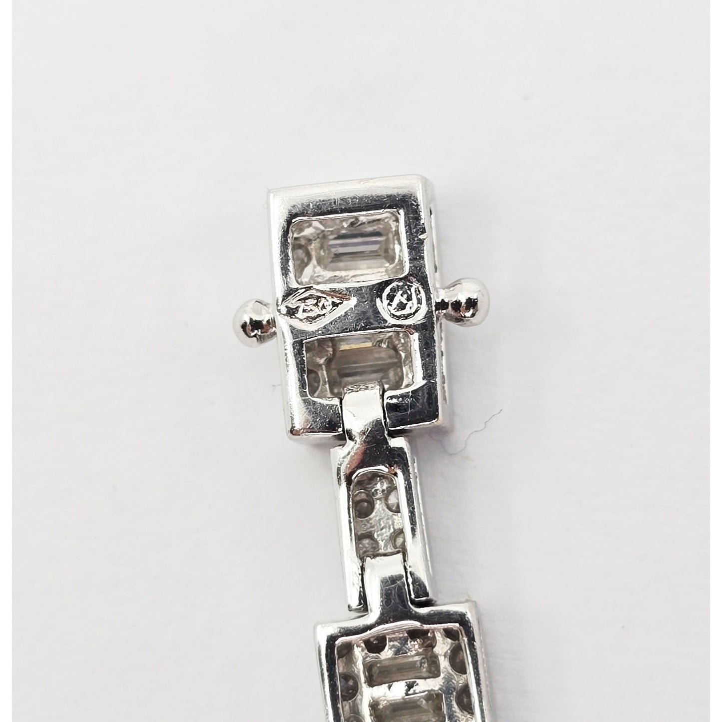 18K White Gold Diamond Tennis Link Bracelet