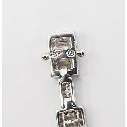 18K White Gold Diamond Tennis Link Bracelet