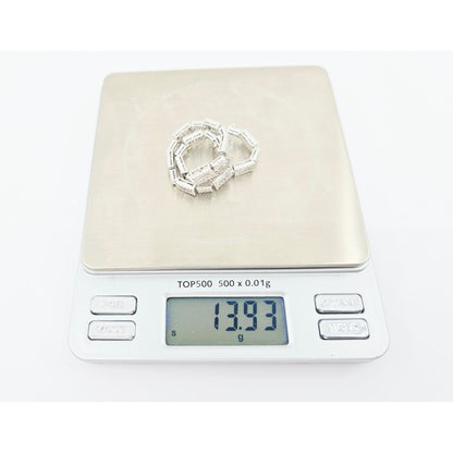 18K White Gold Diamond Tennis Link Bracelet