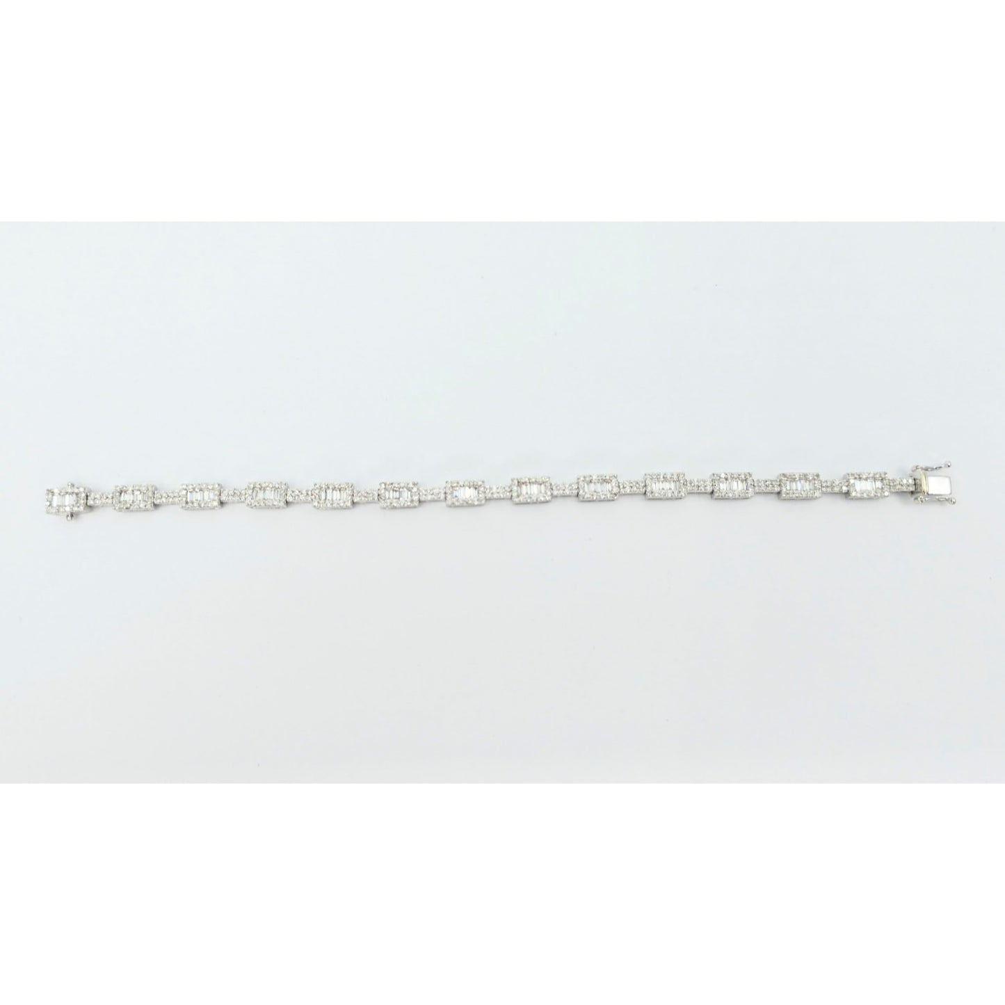 18K White Gold Diamond Tennis Link Bracelet