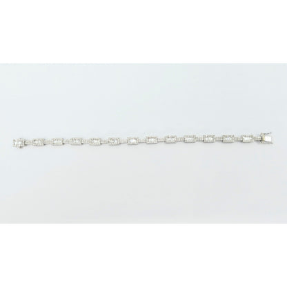 18K White Gold Diamond Tennis Link Bracelet