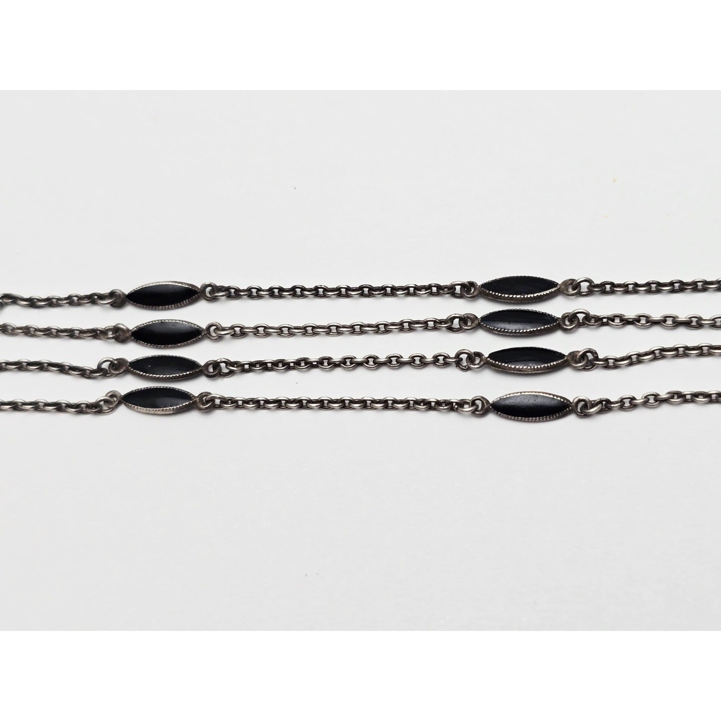 Vintage Art Deco Sterling Silver Black & Purple Enamel Pendant Watch Necklace