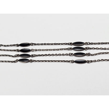 Vintage Art Deco Sterling Silver Black & Purple Enamel Pendant Watch Necklace