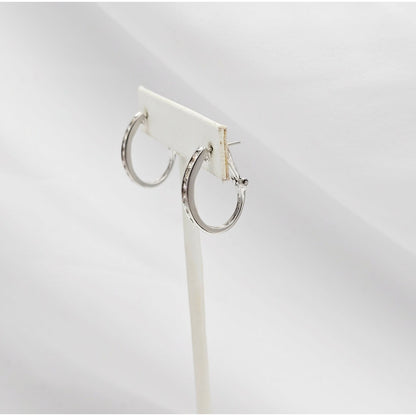 14K White Gold Round Cut Diamond French Clip Half Hoop Earrings