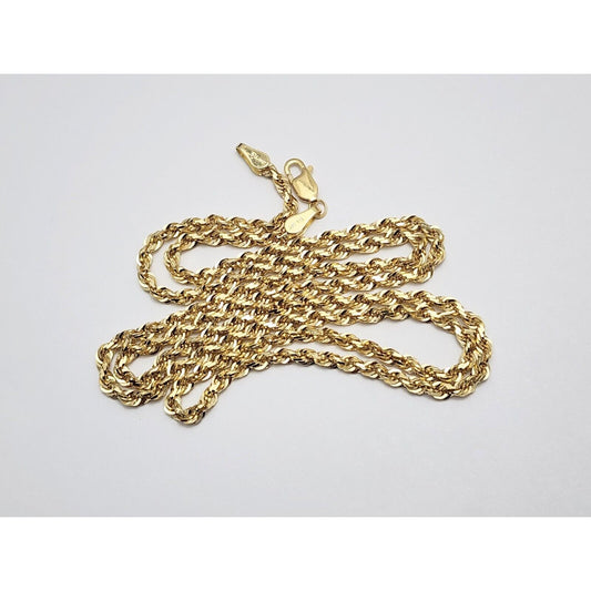 14K Yellow Gold Rope Chain Necklace