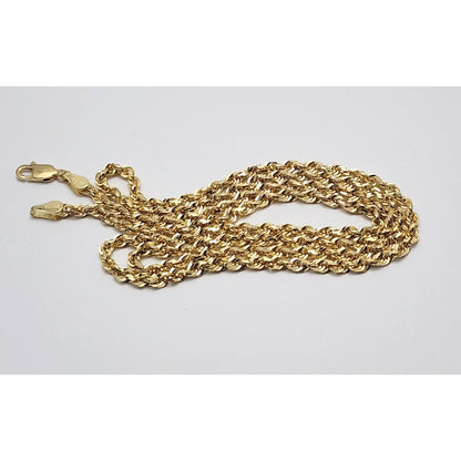 14K Yellow Gold Rope Chain Necklace