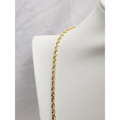 14K Yellow Gold Rope Chain Necklace