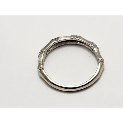 14K White Gold Bamboo Ring