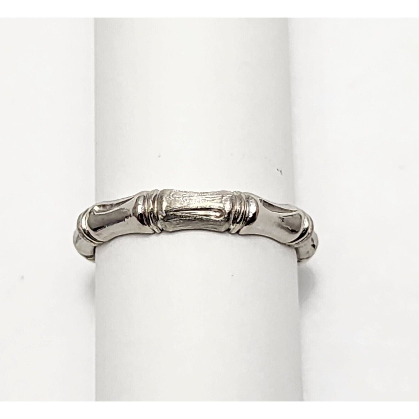 14K White Gold Bamboo Ring