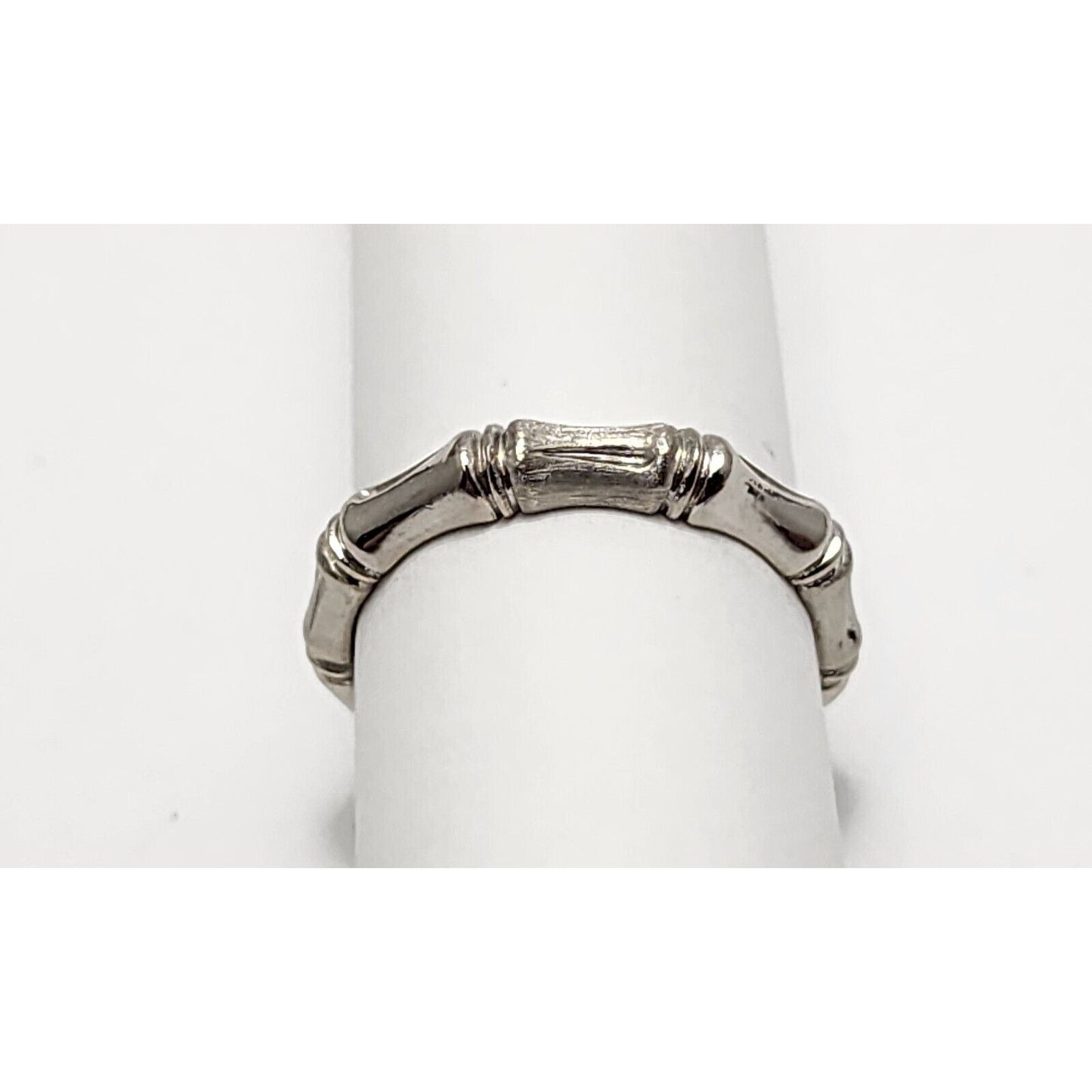 14K White Gold Bamboo Ring