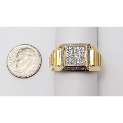 10K Yellow Gold Diamond Men's Ring