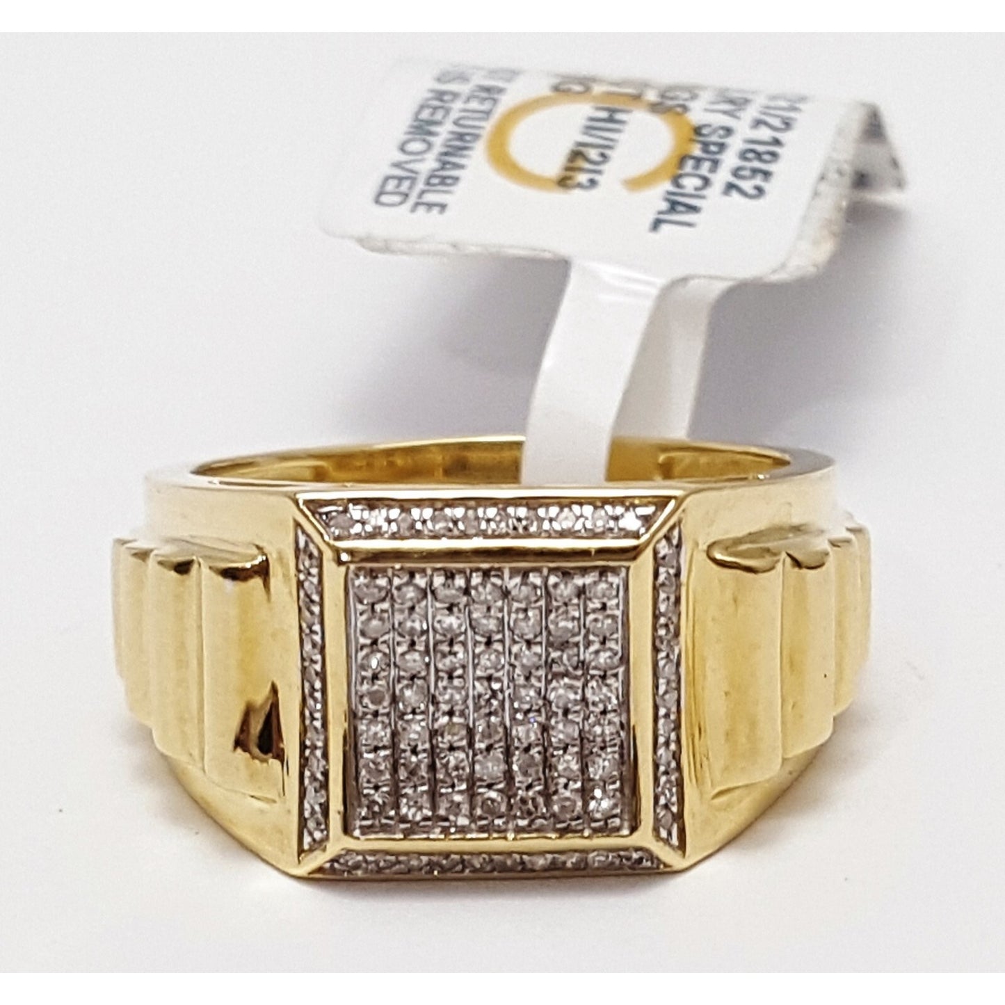 10K Yellow Gold Diamond Men's Ring