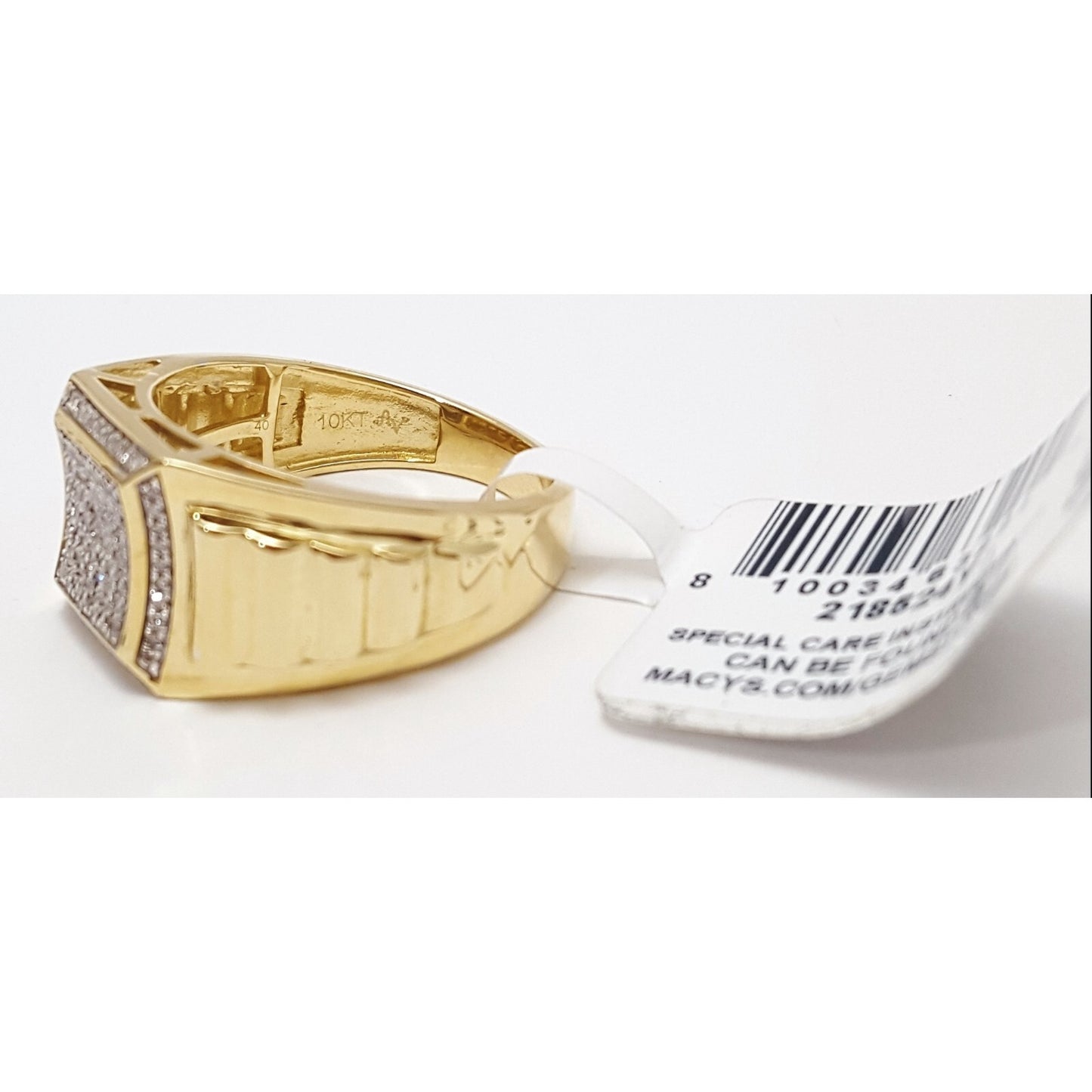 10K Yellow Gold Diamond Men's Ring