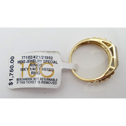 10K Yellow Gold Diamond Men's Ring