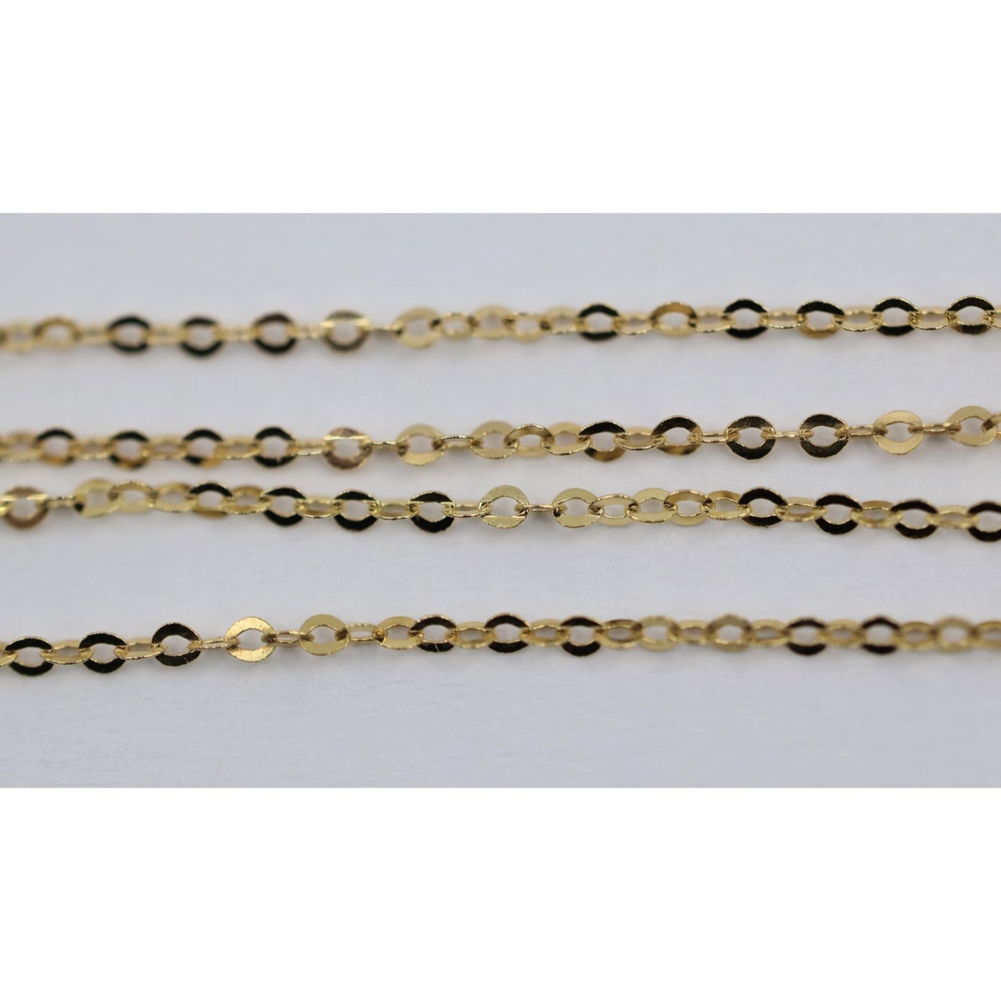 14K Yellow Gold Cursive Love Heart Charm Pendant Cable Link Chain Necklace