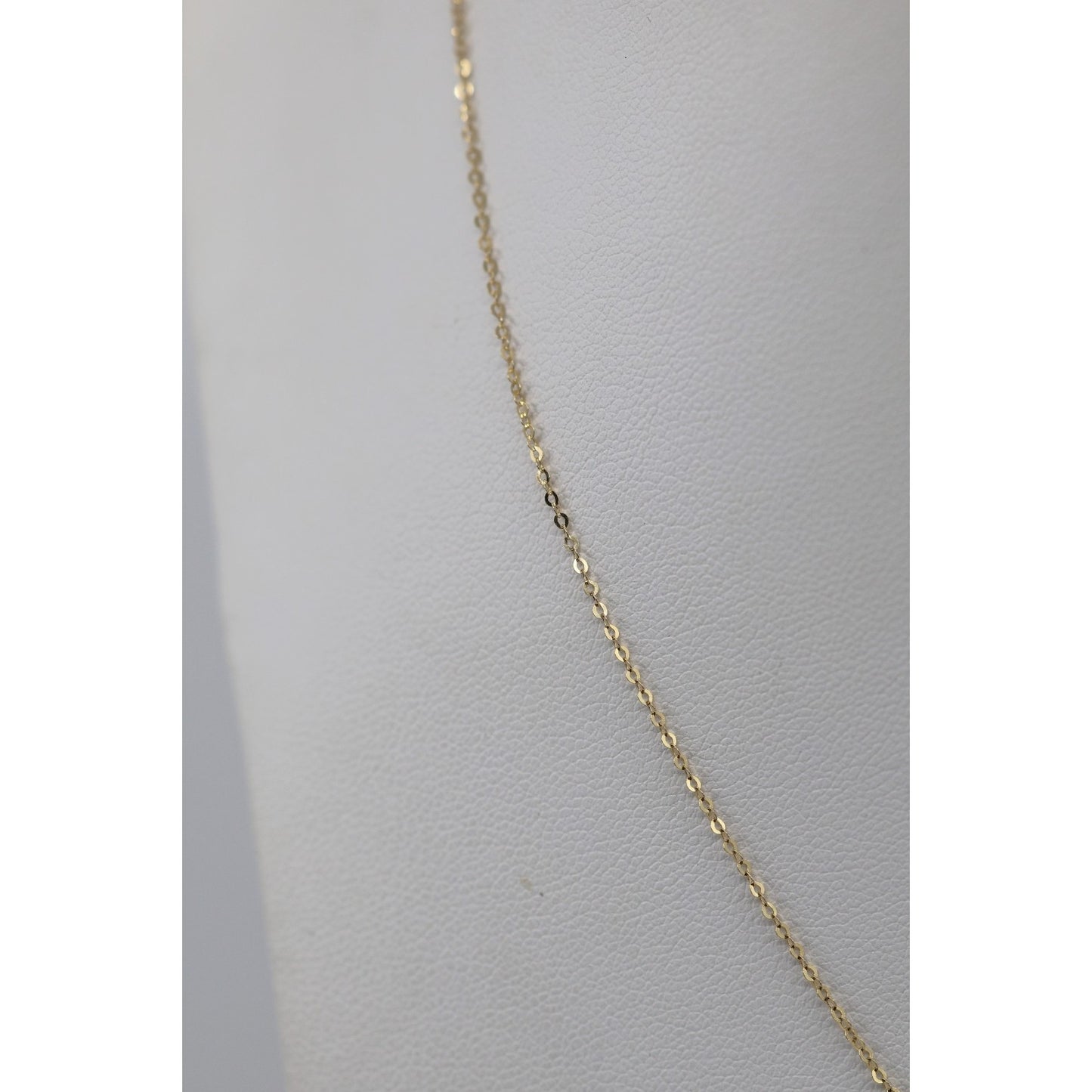 14K Yellow Gold Cursive Love Heart Charm Pendant Cable Link Chain Necklace