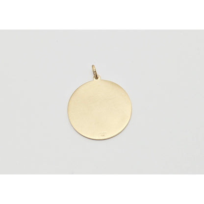 10K Yellow Gold Round Saint Christopher Charm Pendant