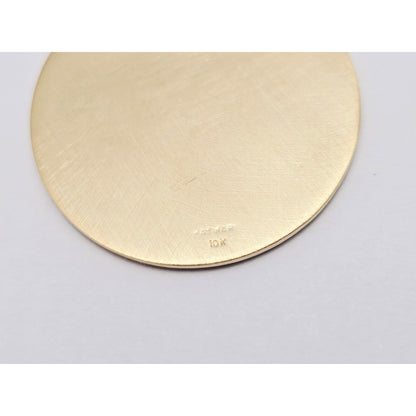 10K Yellow Gold Round Saint Christopher Charm Pendant