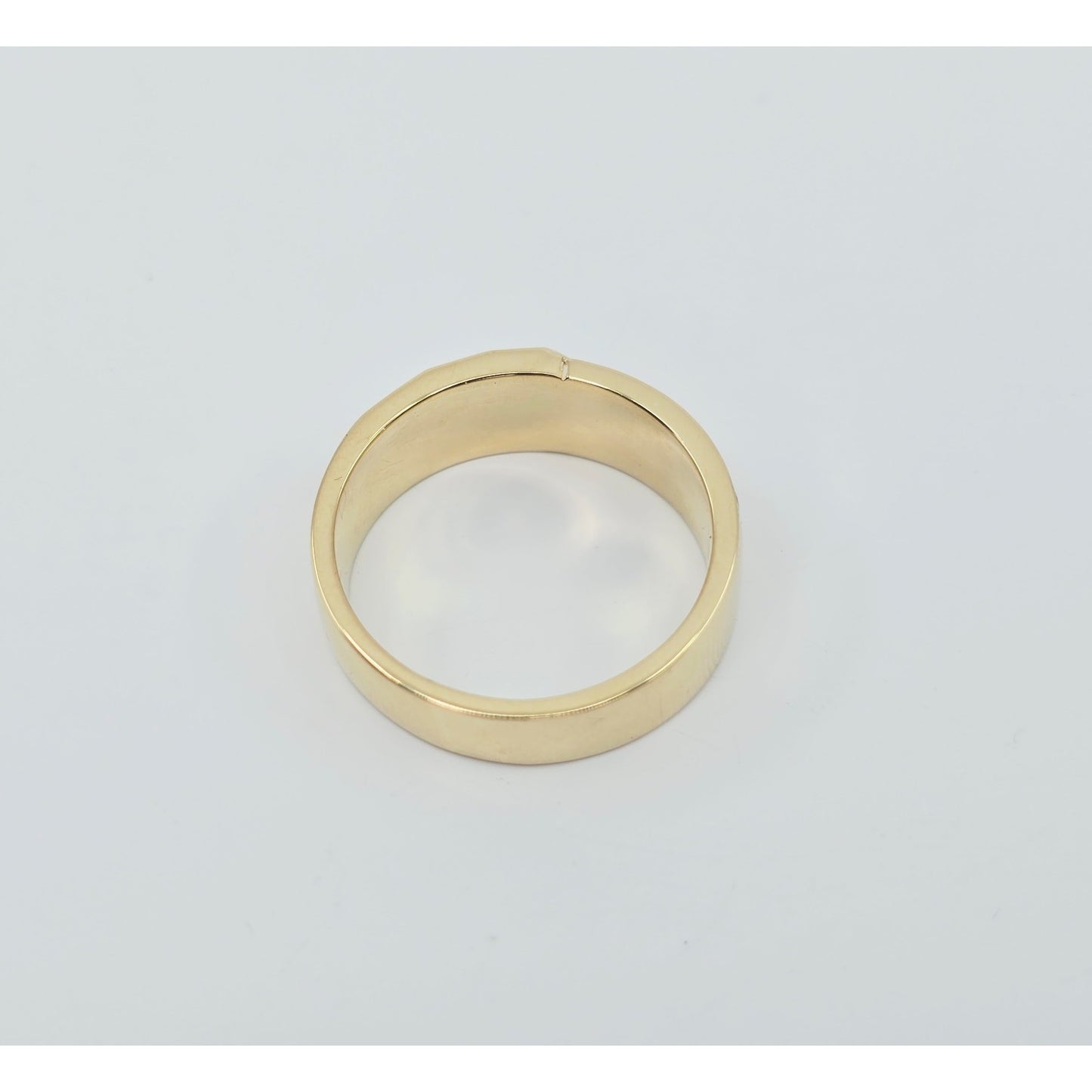 14K Yellow Gold Round CZ Wedding Band Ring