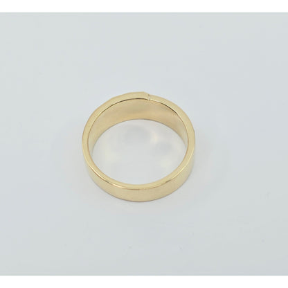 14K Yellow Gold Round CZ Wedding Band Ring
