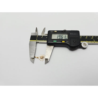 Tiny 14K Yellow Gold St Lucia Smiling Sun Charm Pendant