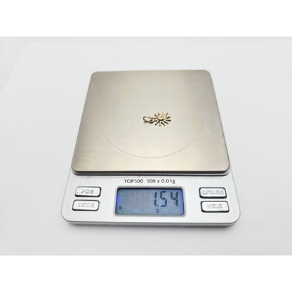 Tiny 14K Yellow Gold St Lucia Smiling Sun Charm Pendant