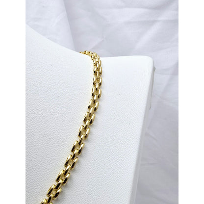 18K Yellow Gold Cabochon Sapphire & Diamond Link Chain Necklace