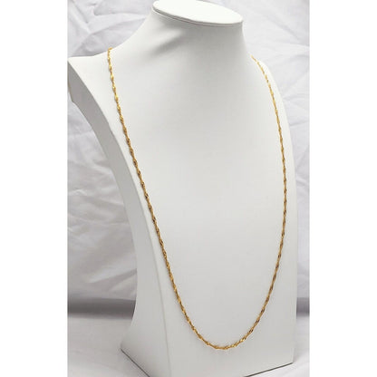 22K Yellow Gold Singapore Link Chain Necklace