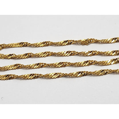 22K Yellow Gold Singapore Link Chain Necklace