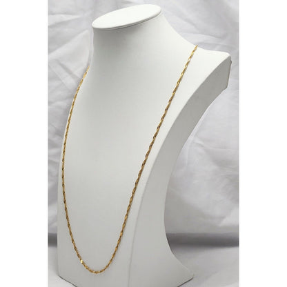 22K Yellow Gold Singapore Link Chain Necklace