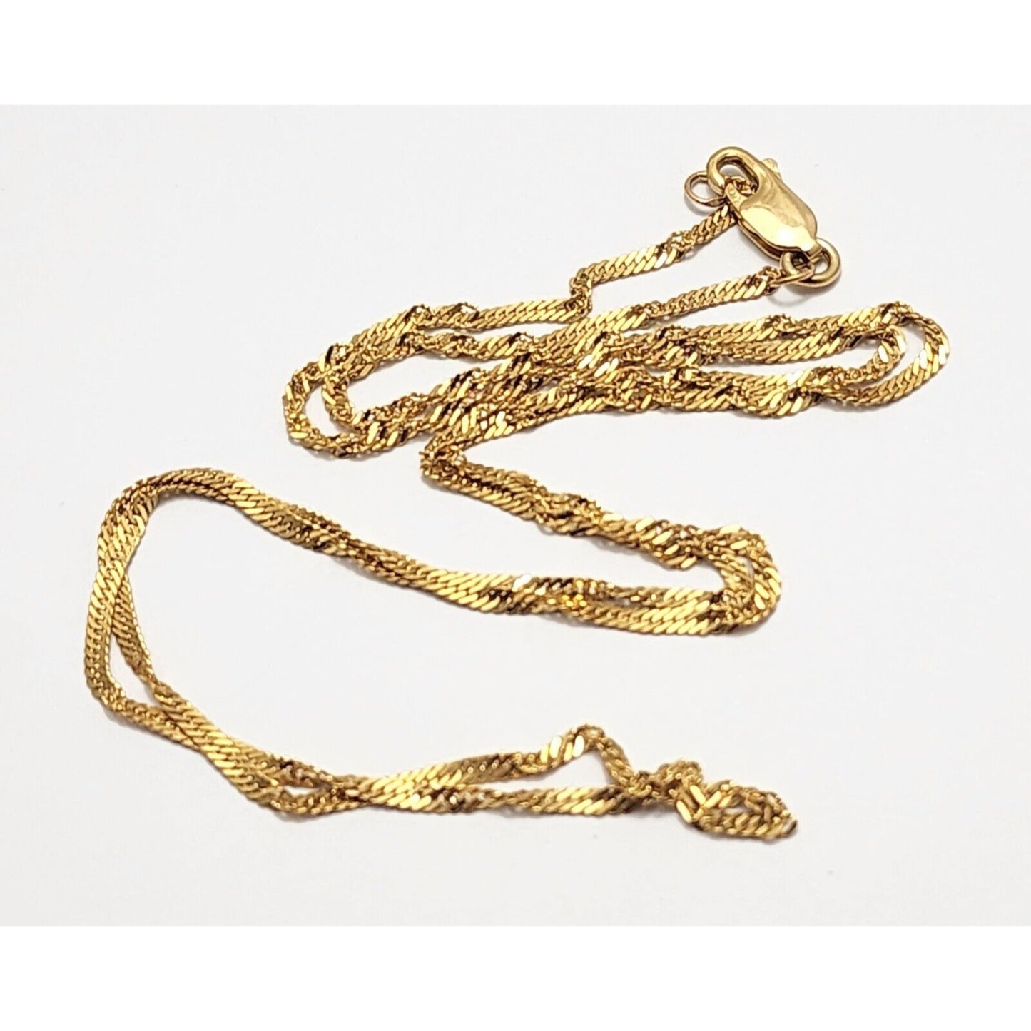 22K Yellow Gold Singapore Link Chain Necklace