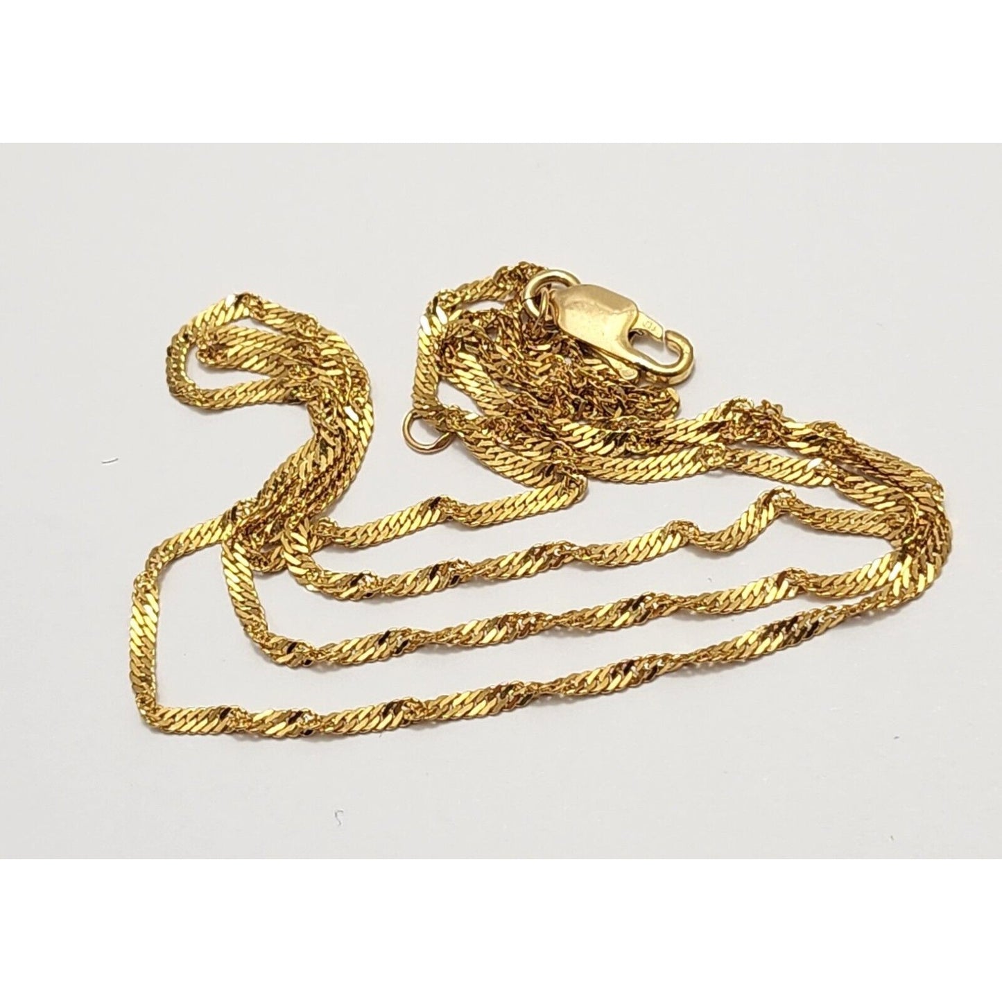 22K Yellow Gold Singapore Link Chain Necklace