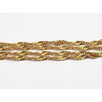 22K Yellow Gold Singapore Link Chain Necklace