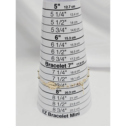 14K Yellow Gold Rosary Bead Ball Resizable Link Chain Bracelet