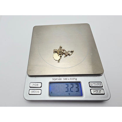 14K Yellow Gold Rosary Bead Ball Resizable Link Chain Bracelet