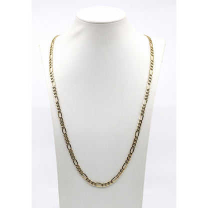 10K Yellow Gold Figaro Link Chain Necklace