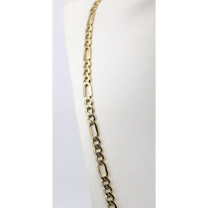 10K Yellow Gold Figaro Link Chain Necklace