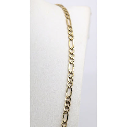 10K Yellow Gold Figaro Link Chain Necklace