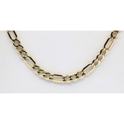 10K Yellow Gold Figaro Link Chain Necklace