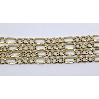 10K Yellow Gold Figaro Link Chain Necklace