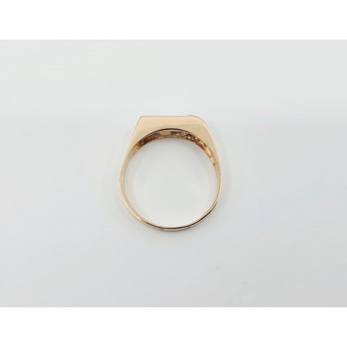 14K Solid Rose Gold Men's Emerald Cut Diamond Statement Ring