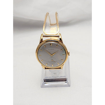 Vintage 1940s Rodania 18K Yellow Gold 35mm 17J Case # 127 Sub Dial Swiss Watch