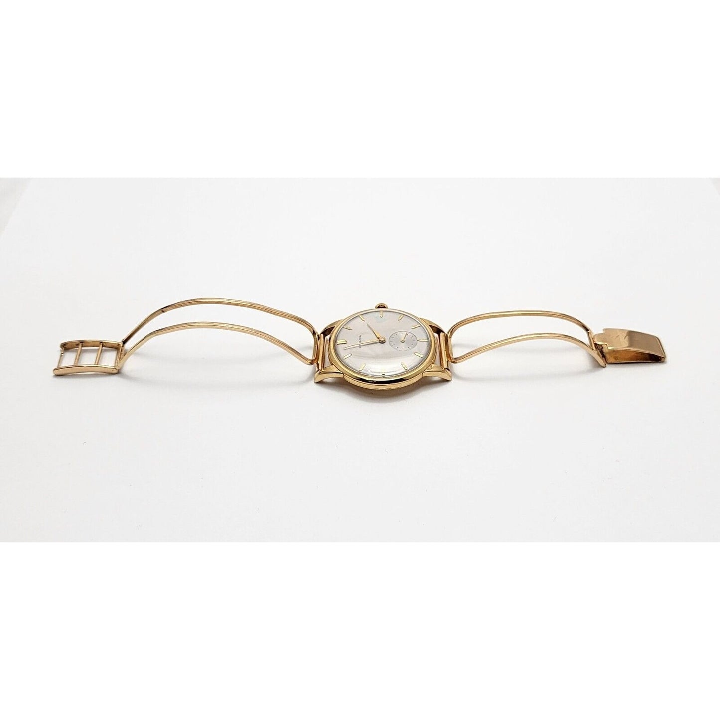 Vintage 1940s Rodania 18K Yellow Gold 35mm 17J Case # 127 Sub Dial Swiss Watch