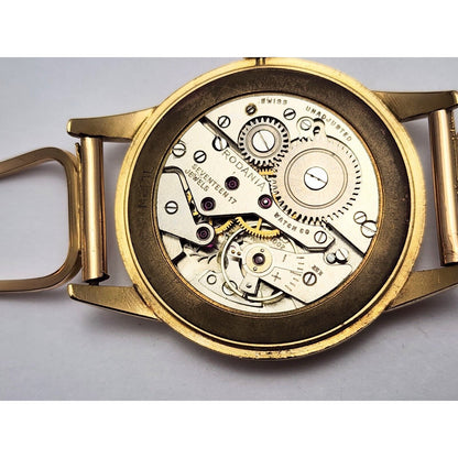 Vintage 1940s Rodania 18K Yellow Gold 35mm 17J Case # 127 Sub Dial Swiss Watch