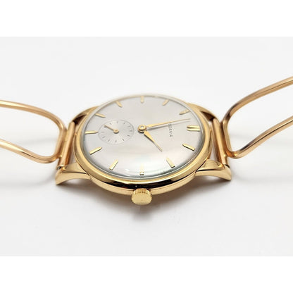 Vintage 1940s Rodania 18K Yellow Gold 35mm 17J Case # 127 Sub Dial Swiss Watch